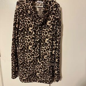 Michelle Mae Crowl neck sweatshirt 2xl leopard print